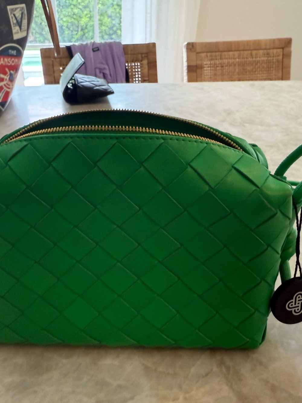 Bottega Veneta Nappa Intrecciato Mini Loop Camera Bag - color  Parakeet